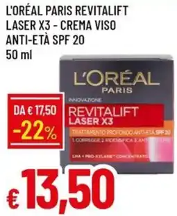 Galassia L'oréal paris revitalift laser x3 - crema viso anti-età spf 20 offerta