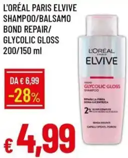 Galassia L'oréal paris elvive shampoo/balsamo bond repair/ glycolic gloss offerta