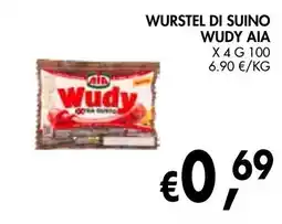 èccoMI Wurstel di suino wudy Aia offerta