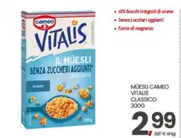 Eurospar MÜESLI CAMEO VITALIS CLASSICO 300G offerta