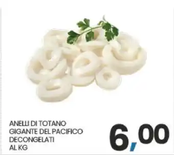 Eurospar ANELLI DI TOTANO GIGANTE DEL PACIFICO DECONGELATI AL KG offerta