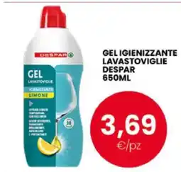 Eurospar GEL IGIENIZZANTE LAVASTOVIGLIE DESPAR 650ML offerta
