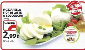 Coop MOZZARELLA FIOR DI LATTE O BOCCONCINI offerta