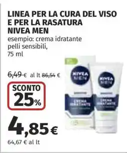 Coop LINEA PER LA CURA DEL VISO E PER LA RASATURA NIVEA MEN offerta