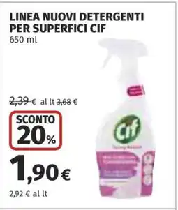 Coop LINEA NUOVI DETERGENTI PER SUPERFICI CIF offerta