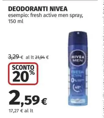 Coop DEODORANTI NIVEA offerta