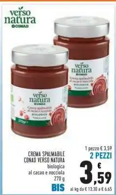 Conad Crema Spalmabile Conad Verso Natura offerta