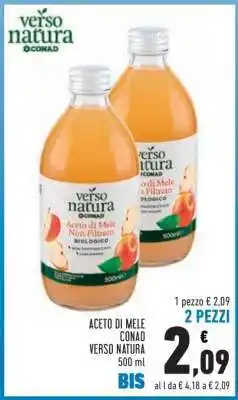 Conad ACETO DI MELE CONAD VERSO NATURA 500 ml offerta