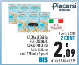 Conad CREMA LEGGERA PER CUCINARE CONAD PIACERSI offerta