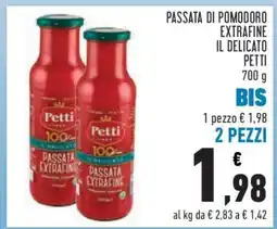 Conad PASSATA DI POMODORO EXTRAFINE IL DELICATO PETTI 700 g offerta