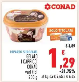Conad GELATO I CAPRICCI CONAD offerta