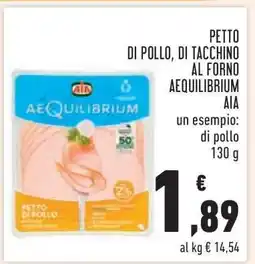 Conad PETTO DI POLLO, DI TACCHINO AL FORNO AEQUILIBRIUM offerta