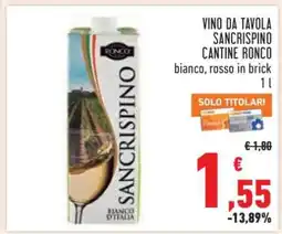 Conad Vino da Tavola Sancrispino Cantine Ronco offerta