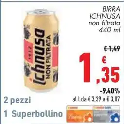 Conad BIRRA ICHNUSA non filtrata 440 ml offerta