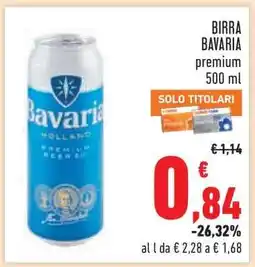 Conad BIRRA BAVARIA premium 500 ml offerta