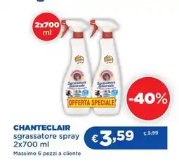 Acqua & Sapone CHANTECLAIR sgrassatore spray 2x700 ml offerta