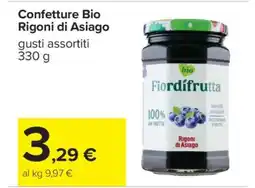 Carrefour Confetture Bio Rigoni di Asiago offerta