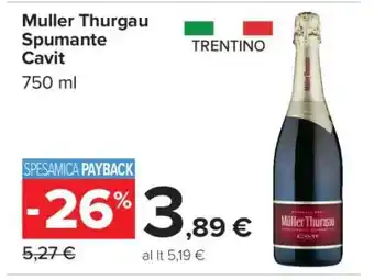 Carrefour Müller Thurgau Spumante Cavit offerta