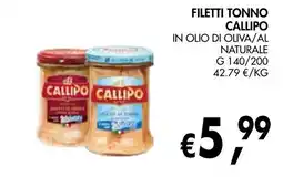 èccoMI Filetti tonno callipo in olio di oliva/al naturale offerta