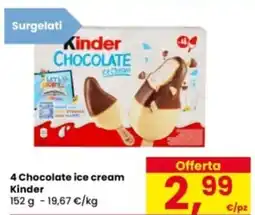 Eurospar 4 Chocolate ice cream Kinder offerta