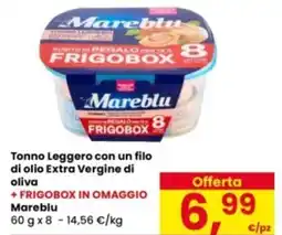 Eurospar Tonno Leggero con un filo di olio Extra Vergine di oliva Mareblu offerta