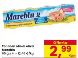 Eurospar Tonno in olio di oliva Mareblu offerta