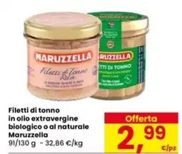 Eurospar Filetti di tonno in olio extravergine biologico o al naturale Maruzzella offerta