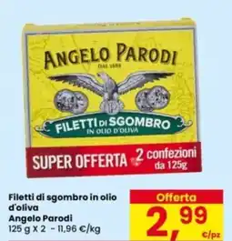 Eurospar Filetti di sgombro in olio d'oliva Angelo Parodi offerta