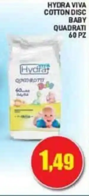 Maury's Hydra Viva Cotton Disc Baby Quadrati 60pz offerta