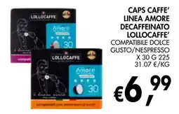 èccoMI Caps caffe' linea amore decaffeinato Lollocaffe' offerta