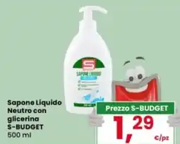 Eurospar Sapone Liquido Neutro con glicerina S-BUDGET offerta