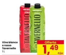 Eurospar Vino bianco o rosso Tavernello offerta