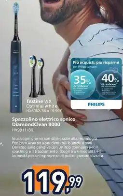 Unieuro Spazzolino elettrico sonico DiamondClean 9000 HX9911/88 offerta