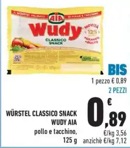 Conad WÜRSTEL CLASSICO SNACK WUDY AIA offerta