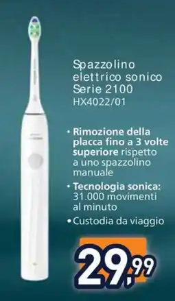 Unieuro Spazzolino elettrico sonico Serie 2100 offerta