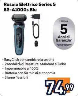 Unieuro Rasoio Elettrico Series 5 52-A1000s Blu offerta