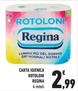 Conad Carta igienica rotoloni Regina offerta