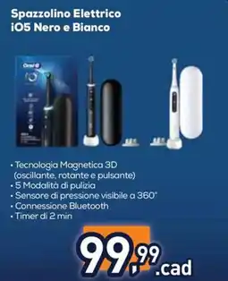 Unieuro Spazzolino Elettrico iO5 Nero e Bianco offerta