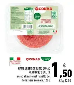 Conad HAMBURGER DI SUINO CONAD PERCORSO QUALITA' offerta