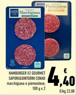 Conad Hamburger x2 gourmet Sapori&Dintorni conad marchigiana e piemontese offerta