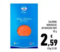 Conad Salmone Affumicato Norvegese Papi offerta