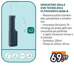 Unieuro IRRIGATORE ORALE CON TECNOLOGIA ULTRASONICA DJ66-A offerta