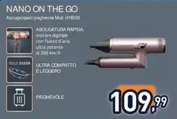 Unieuro NANO ON THE GO Asciugacapelli pieghevole Mod. HY8530 offerta