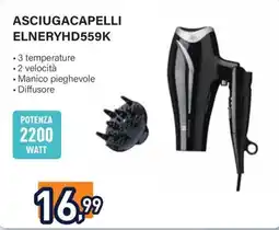 Unieuro ASCIUGACAPELLI ELNERYHD559K offerta