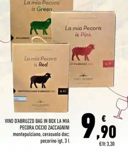 Conad Vino d'Abruzzo Bag in Box La Mia Pecora Ciccio Zaccagnini offerta