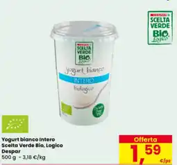 Eurospar Yogurt bianco Intero Scelta Verde Bio, Logico Despar offerta