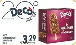 Deco Supermercati DECÒ GELATO PRALINATI AMARENA offerta