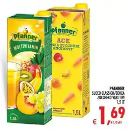 Deco Supermercati PFANNER SUCCO CLASSICO/SENZA ZUCCHERO VARI TIPI offerta