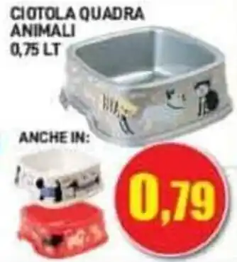 Ciotola Quadra Animali 0,75 Lt