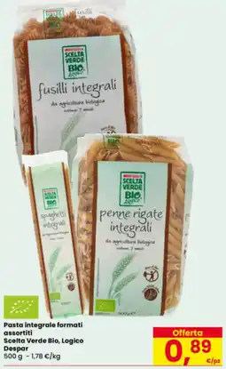 Eurospar Pasta integrale Scelta Verde Bio, Logico Despar offerta